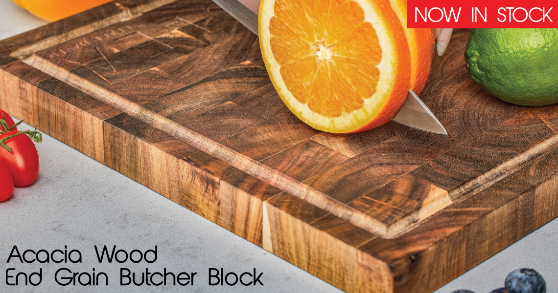 acacia wood end grain butcher block