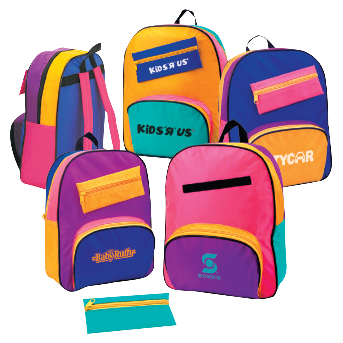70D Nylon Children's Backpack w/Removable Pencil Pouch