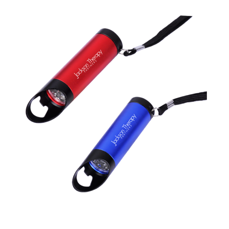 9 LED Aluminum Flashlight w/Bottle Opener
