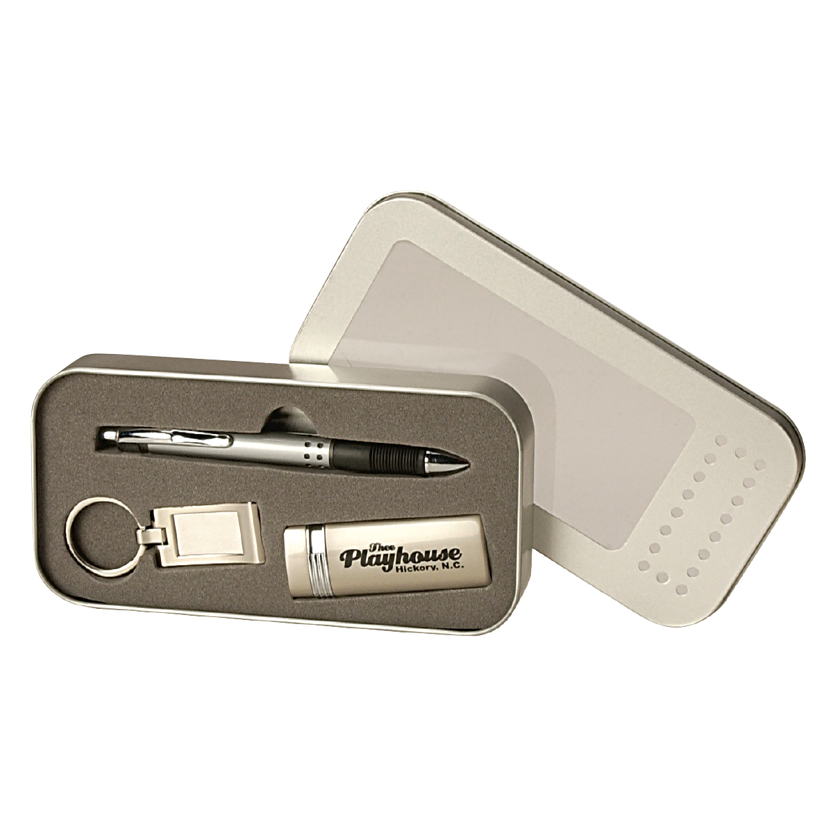 Pen, Metal Lighter & Key Tag Gift Set