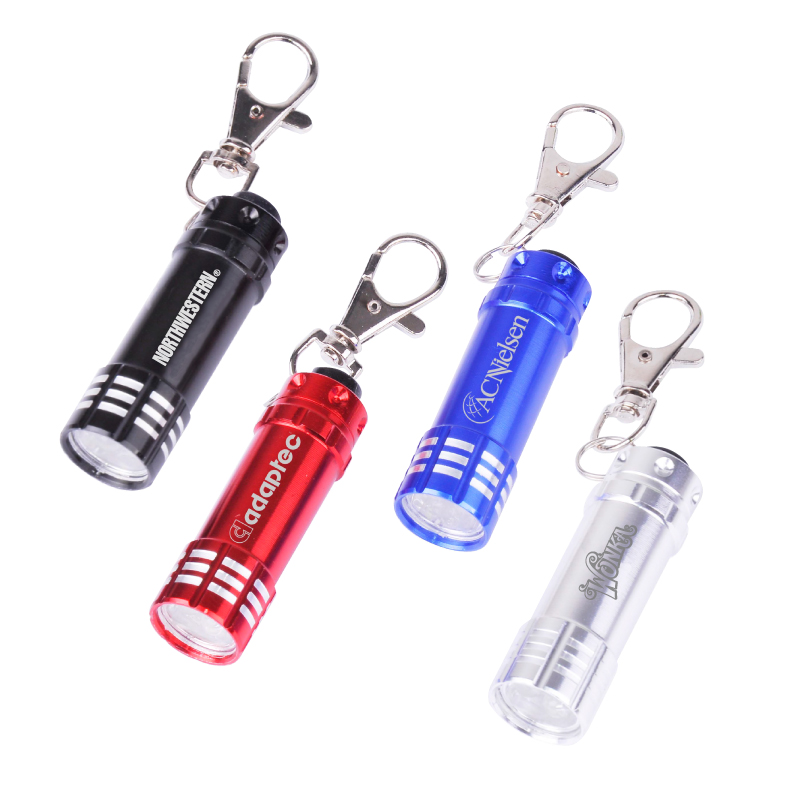 One Size Multi Geo Shipping LED Torch with Keyring Case Light Blue 