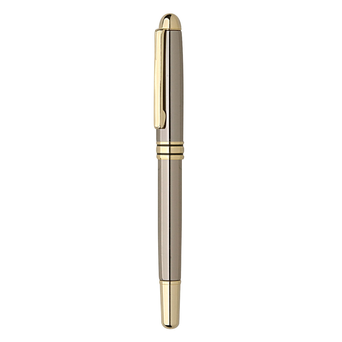 The Glossy Gun Metal Milano Blanc Rollerball Pen