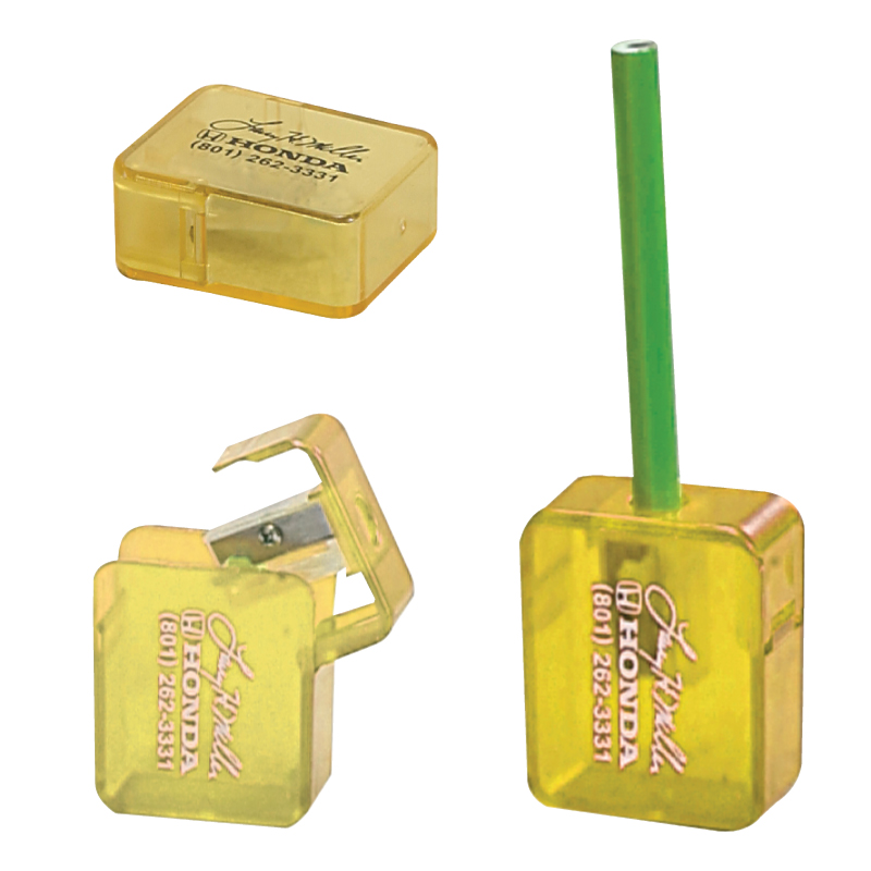 Square Pencil Sharpener with Flip-Top Lid