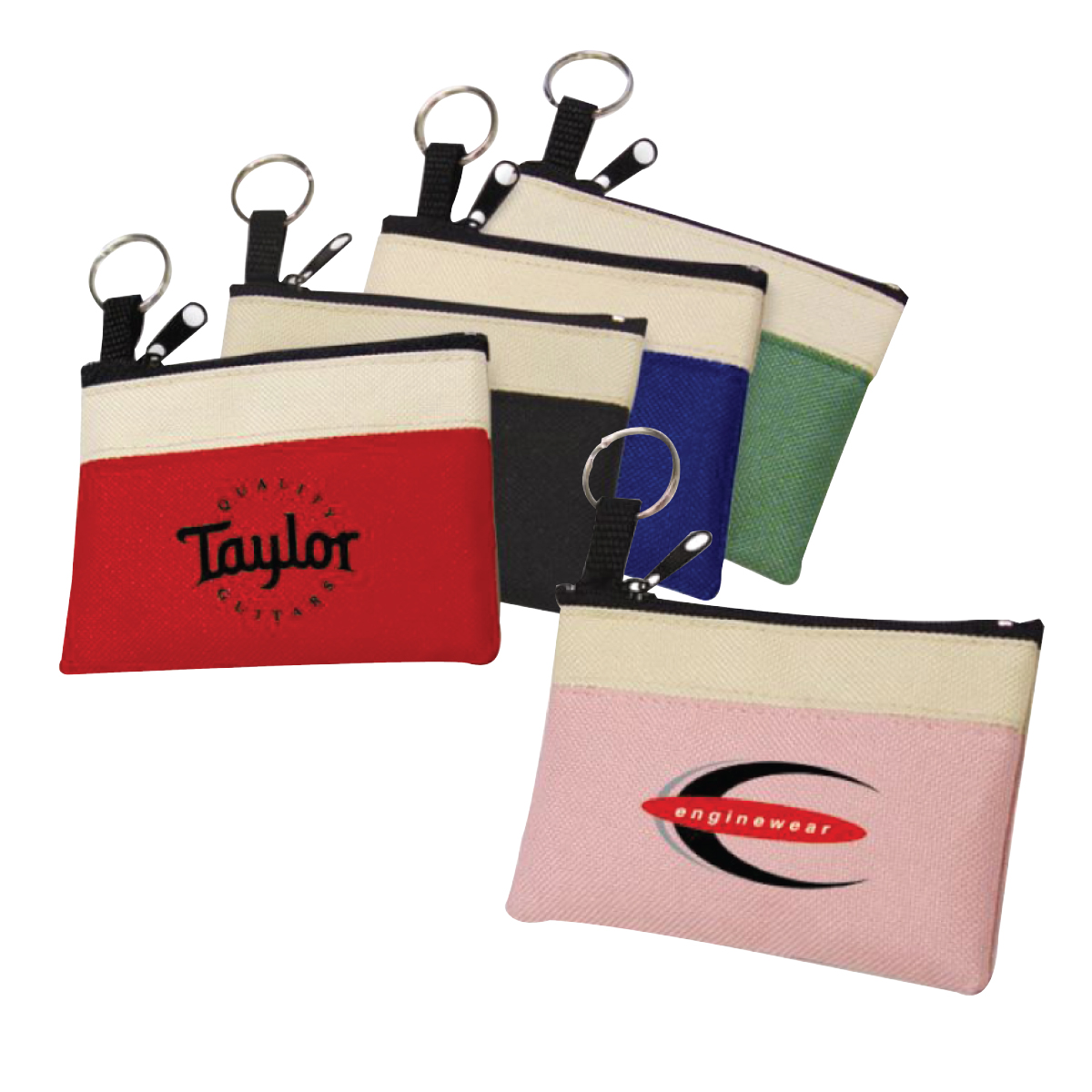 600D Polyester Two-Tone Coin Pouch