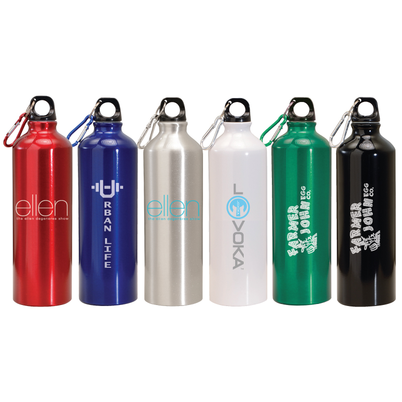 24 oz. Aluminum Water Bottle w/Carabiner