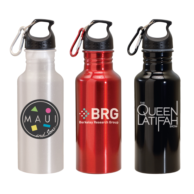 20 oz. Wide Mouth Aluminum Water Bottle w/Carabiner