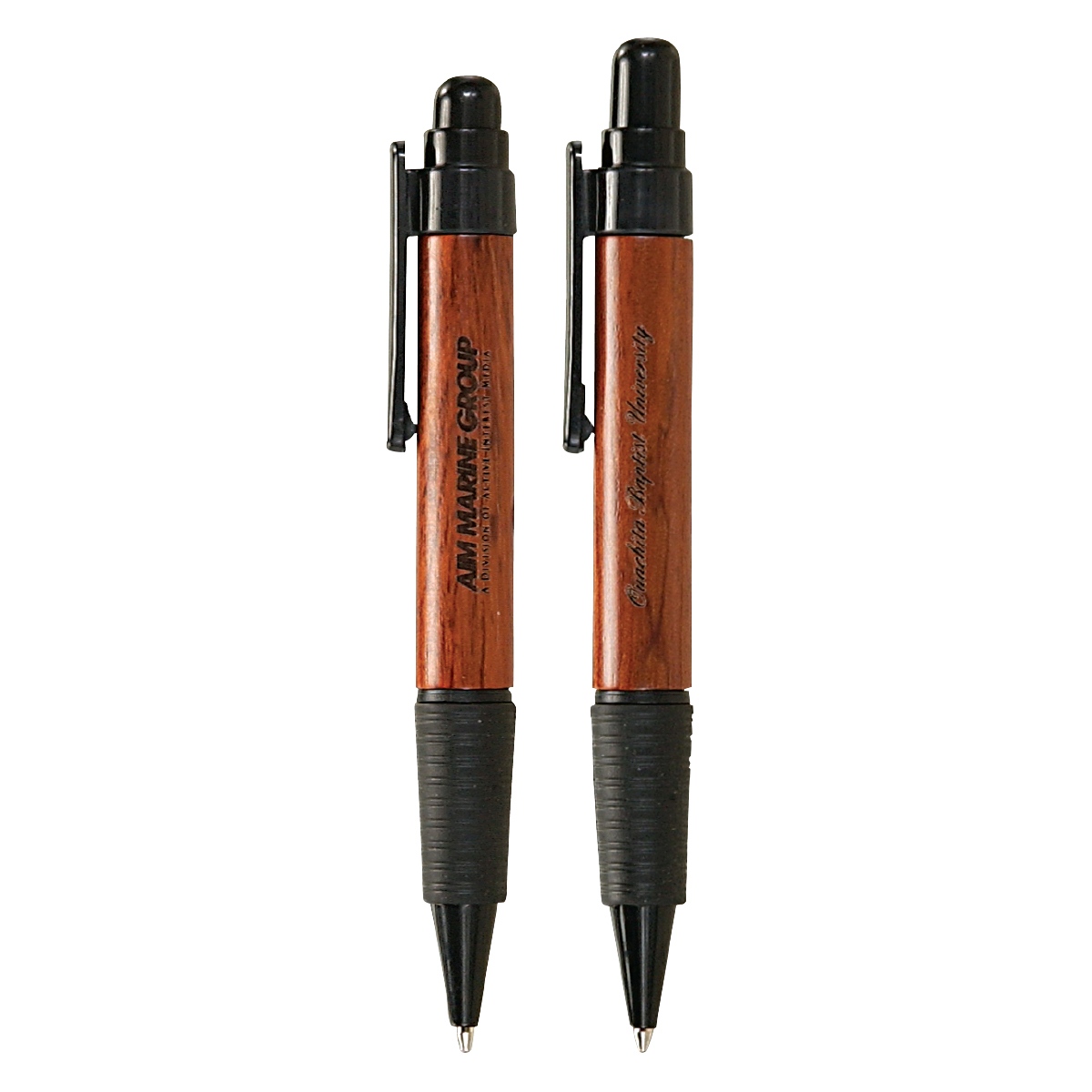 Wood Ballpoint Pen w/Rubber Grip