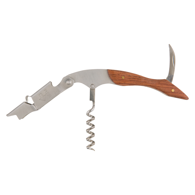 Dauphine Solid Metal Waiter Corkscrew with Foil Cutter 